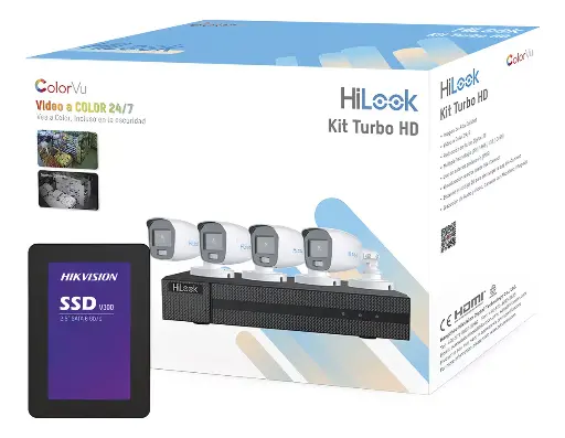 [HL1080CV/A] KIT TURBO HD DE VIDEO A COLOR SEGURIDAD HILOOK 